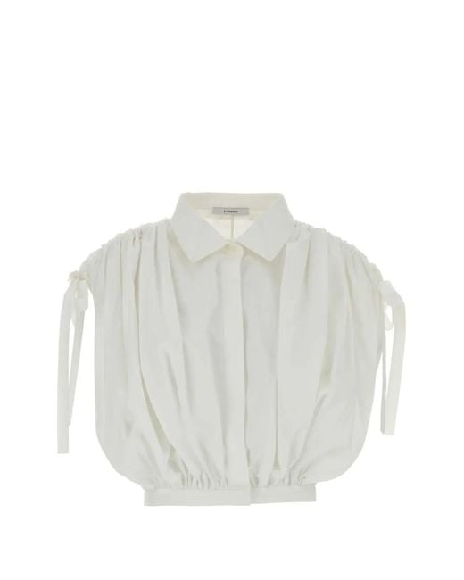 Givenchy Gesmockte Blouse Met Striksluiting in het White