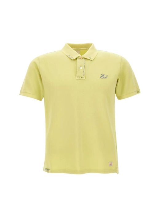 Bob Yellow Basic Embroidered-Logo Polo Shirt for men