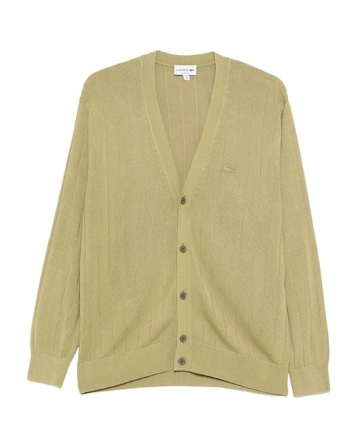 Lacoste Green Button-Down Cardigan for men