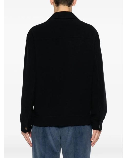 Eleventy Black Button-Up Jacket for men