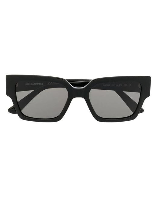 Karl Lagerfeld Black Logo-Print Square-Frame Sunglasses for men