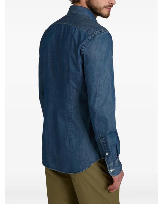 Slowear Blue Buttoned Denim Shirt for men