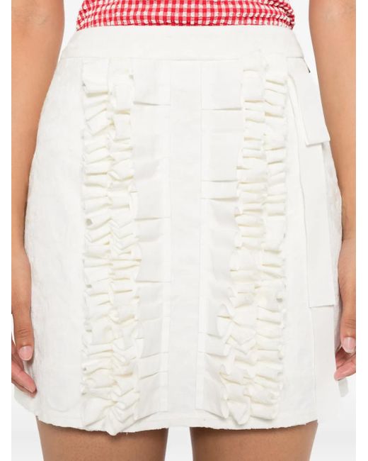 Minijupe À Volants MSGM en coloris White