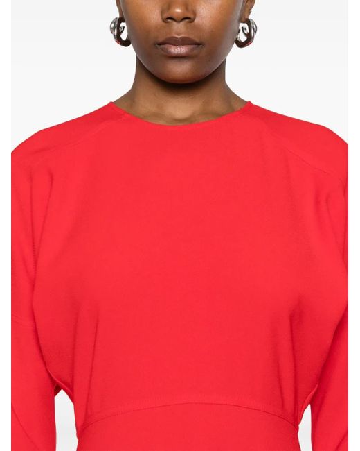 Nissa クレープ ドレス Red