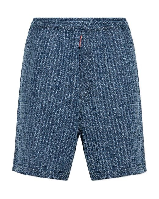 DSquared² Blue Textured Denim Shorts for men
