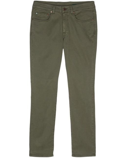 Boglioli Green Twill Tapered Trousers for men