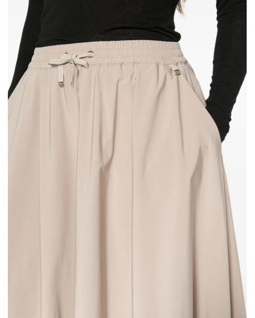 Herno Natural Drawstring Flared Maxi Skirt