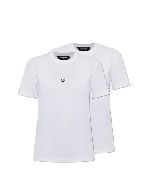 DSquared² White Just Right Fit T-Shirt Twin-Pack