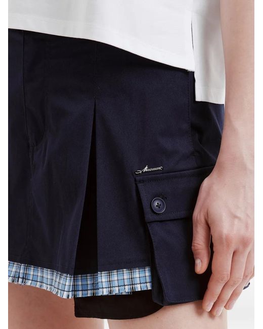 Musium Div. Blue Pleated Cargo Shorts