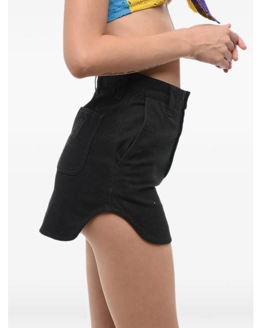 Carhartt Black Logo-Patch Denim Mini Skirt