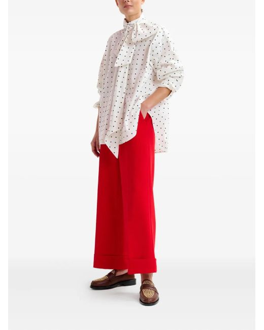Essentiel Antwerp White Imoverit Tie-Neck Shirt