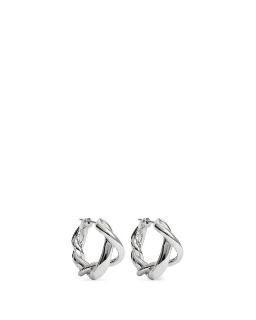 Monica Vinader White Ochre Twisted Hoop Earrings