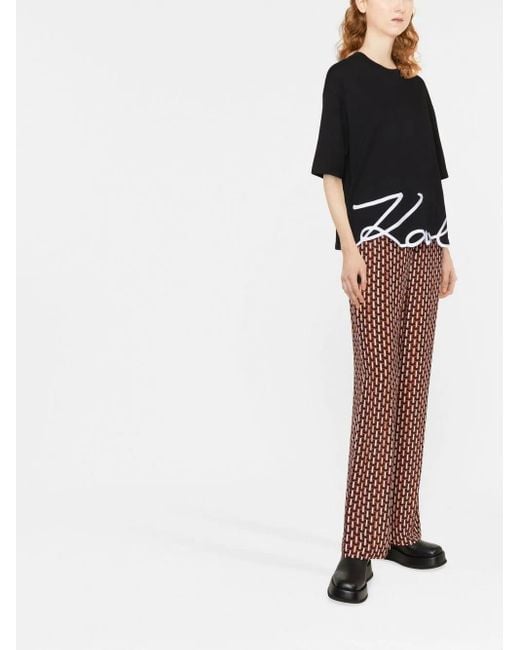 Karl Lagerfeld Black Signature Hem T-Shirt