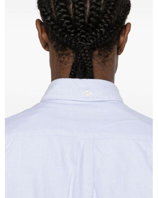 Barbour White Logo-embroidered Striped Shirt for men