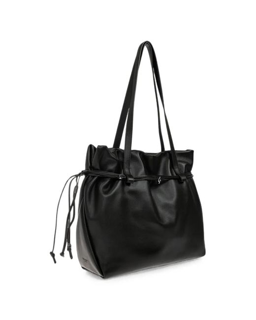 Kate Spade Black Rio Drawstring Leather Tote Bag