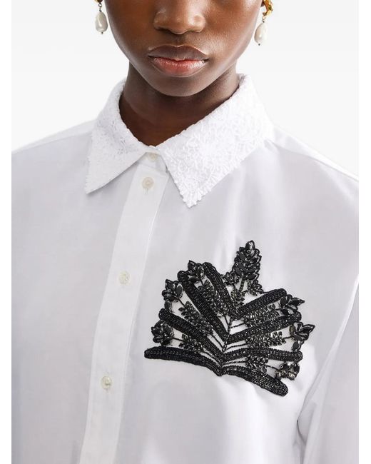 Erdem Overhemd Met Bloemenpatch in het White