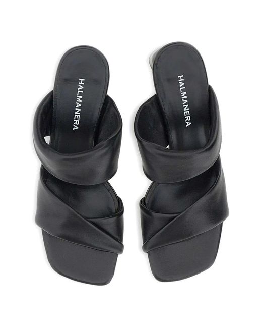 Halmanera White Dally Folded Strap Mule Sandals