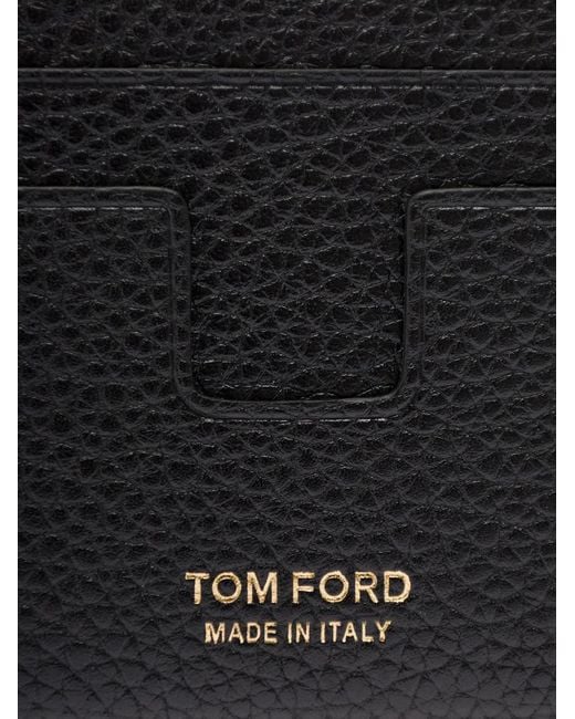 Tom Ford Black Leather Card Holder for men