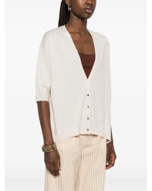 Hemisphere Natural V-Neck Button Cardigan