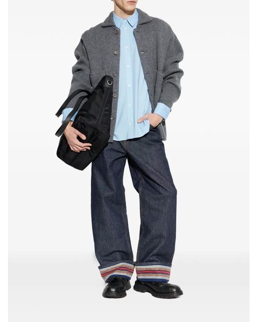 Lisa Yang Gray Cardigan À Poche Plaquée for men