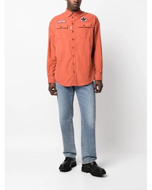 DSquared² Orange Cotton Shirt for men