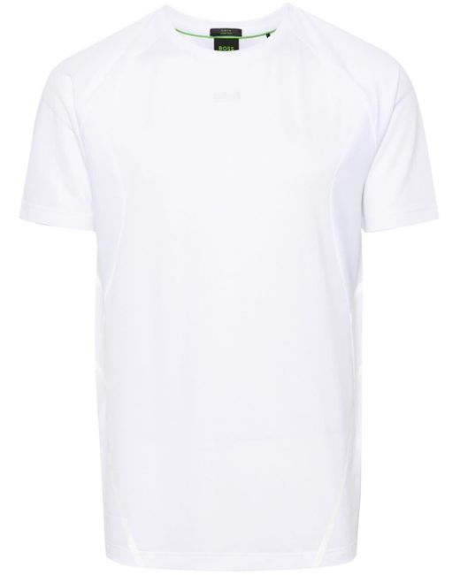 Boss White Logo-print Crew-neck T-shirt for men