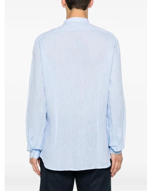 VELA SHOP Blue Chemise À Col Officier for men