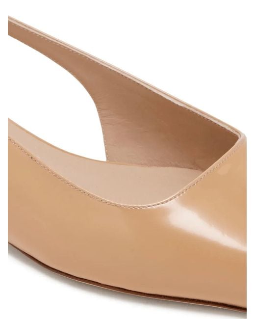 Stuart Weitzman Natural Pointed-Toe Ballet Flats