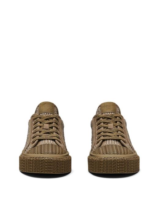 Marc Jacobs Crystal-embellishment Lace-up Sneakers in het Brown