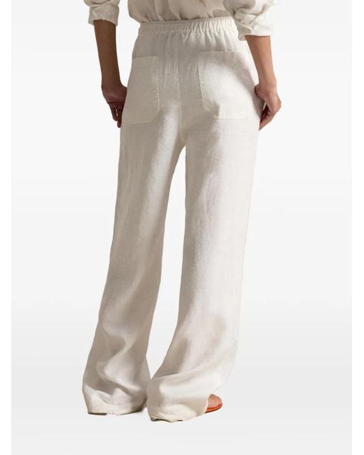 Polo Ralph Lauren White Drawstring Pull-On Trousers