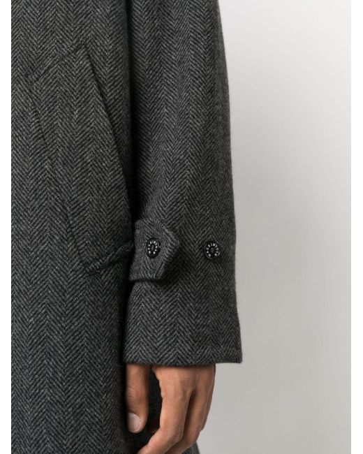 Mackintosh Gray Soho Herringbone Wool Coat for men