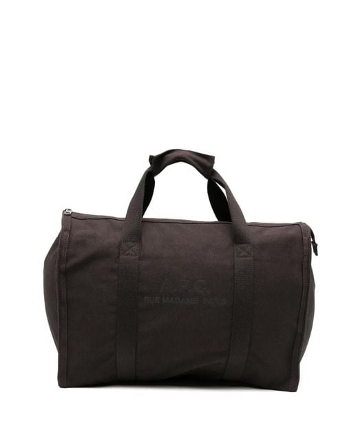 A.P.C. Black Logo-Print Holdall for men