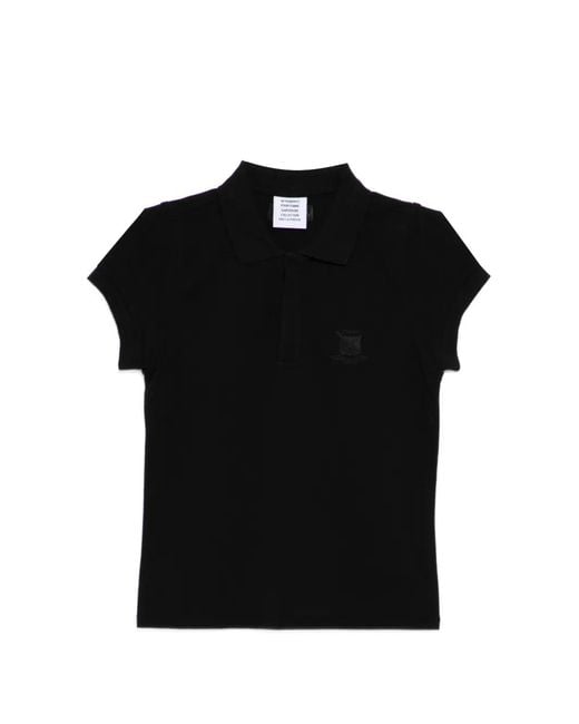 Vetements Black Logo-Embroidered Top