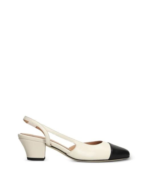 Anniel Natural Cap-Toe Slingback Pumps