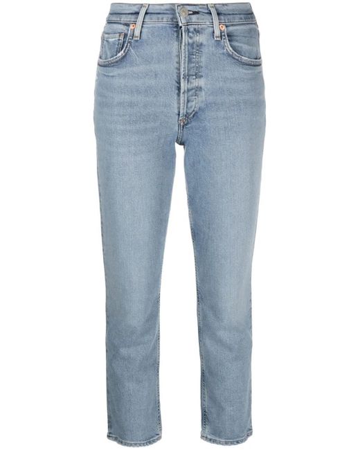 Citizens of Humanity Blue Charlotte Cropped Straight-Leg Jeans