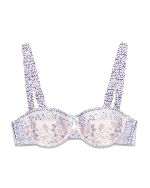 【Zimmermann】Lucky floral bikini top ZIMMERMANN Lucky printed bandeau bikini | NET-A-PORTER
