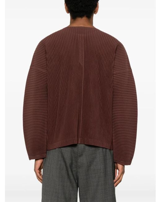 Homme Plissé Issey Miyake Brown Plissé-Effect T-Shirt for men