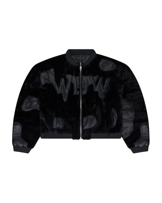 Who Decides War Black Appliqué Bomber Jacket for men