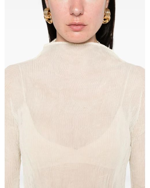Blusa Semi Trasparente di Issey Miyake in White