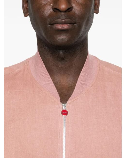 Kiton Pink Zip-Fastening Bomber Jacket for men