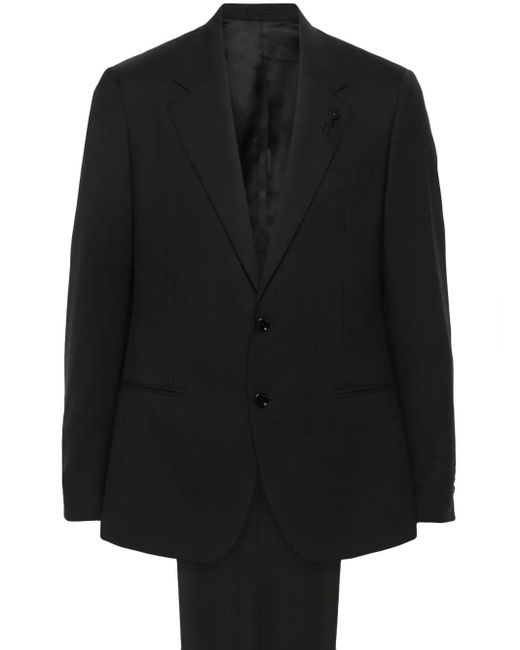 Lardini Black Single Breasted Wool Suit for men