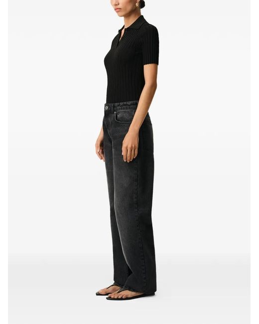 AMI Gray Cotton Large Fit Jeans