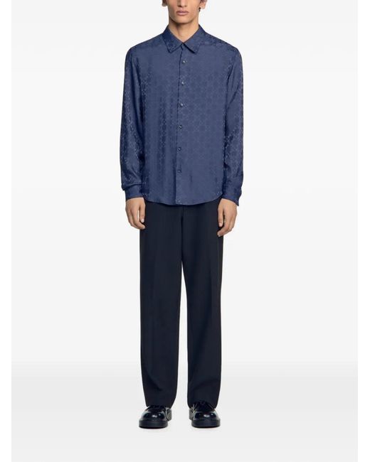 Sandro Blue Patterned Shirt for men