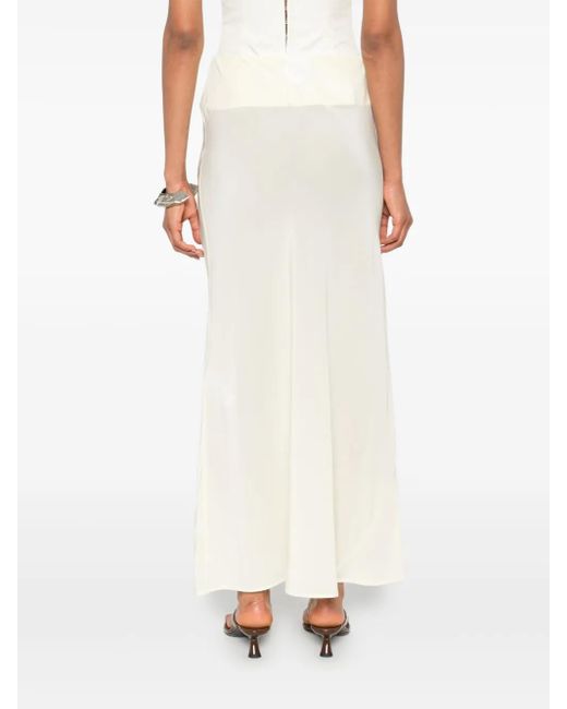 Paris Georgia White Bias-Cut Half-Slip Skirt