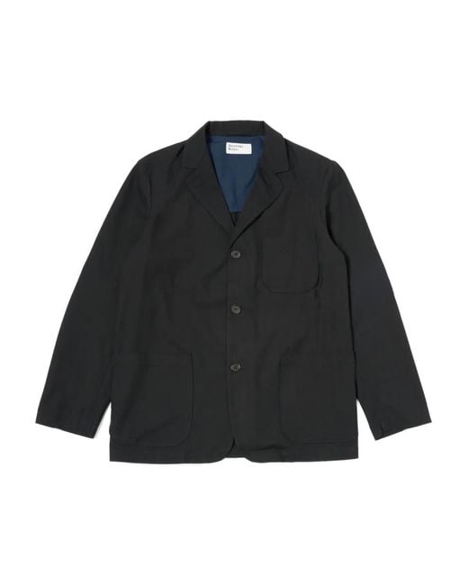 Universal Works Black Three-Button Jacket for men
