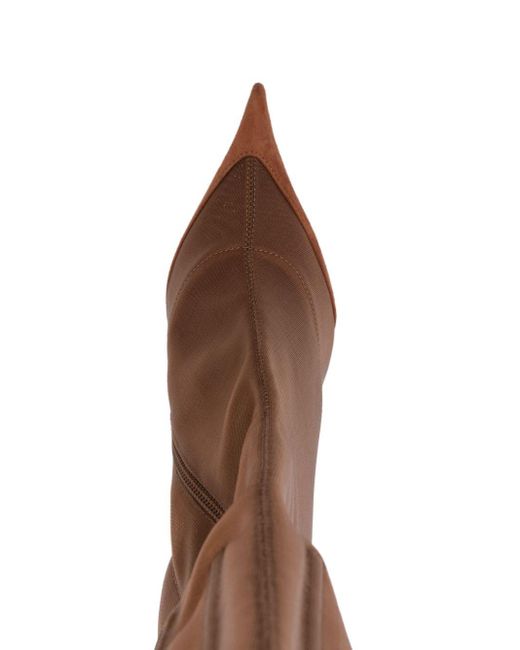 Mugler Brown 95mm Mesh Boots