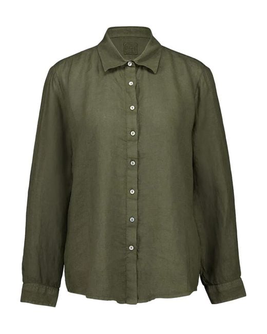 120% Lino Green Linen Shirt