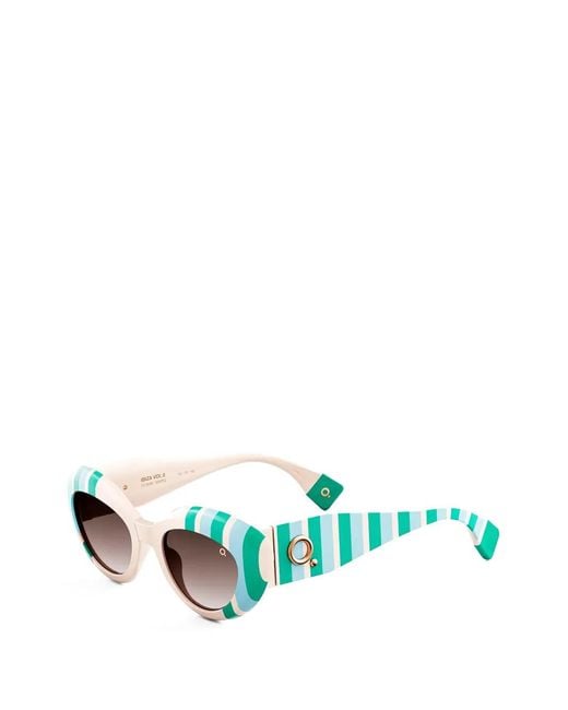 Etnia Barcelona Green Ibiza 13 Striped Sunglasses