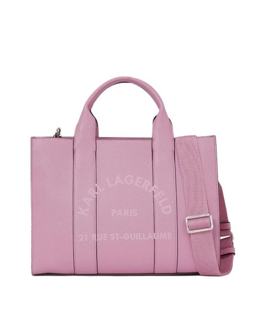 Karl Lagerfeld Pink Rue St.Guillaume Tote Bag