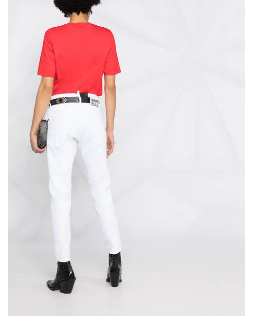 DSquared² Red Icon-Print Crew-Neck T-Shirt